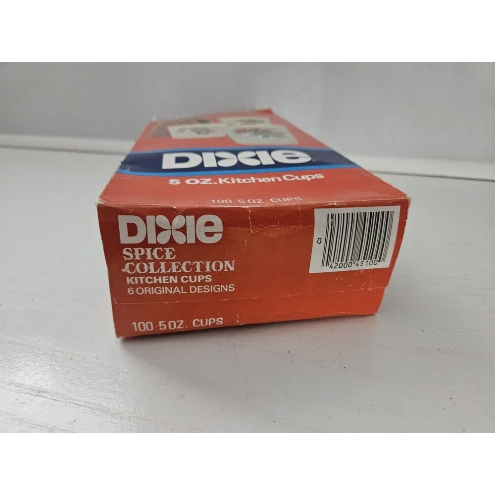 Vintage Dixie Cups Spice Collection 99Ct 5oz Old Stock/Open Box 1986 *READ*‎